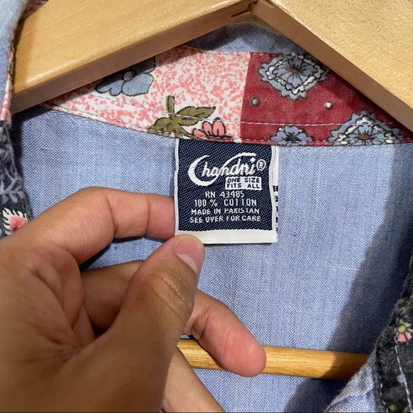 Chandri | Vintage Denim Patched Button Down Dress - Picture 4 of 8